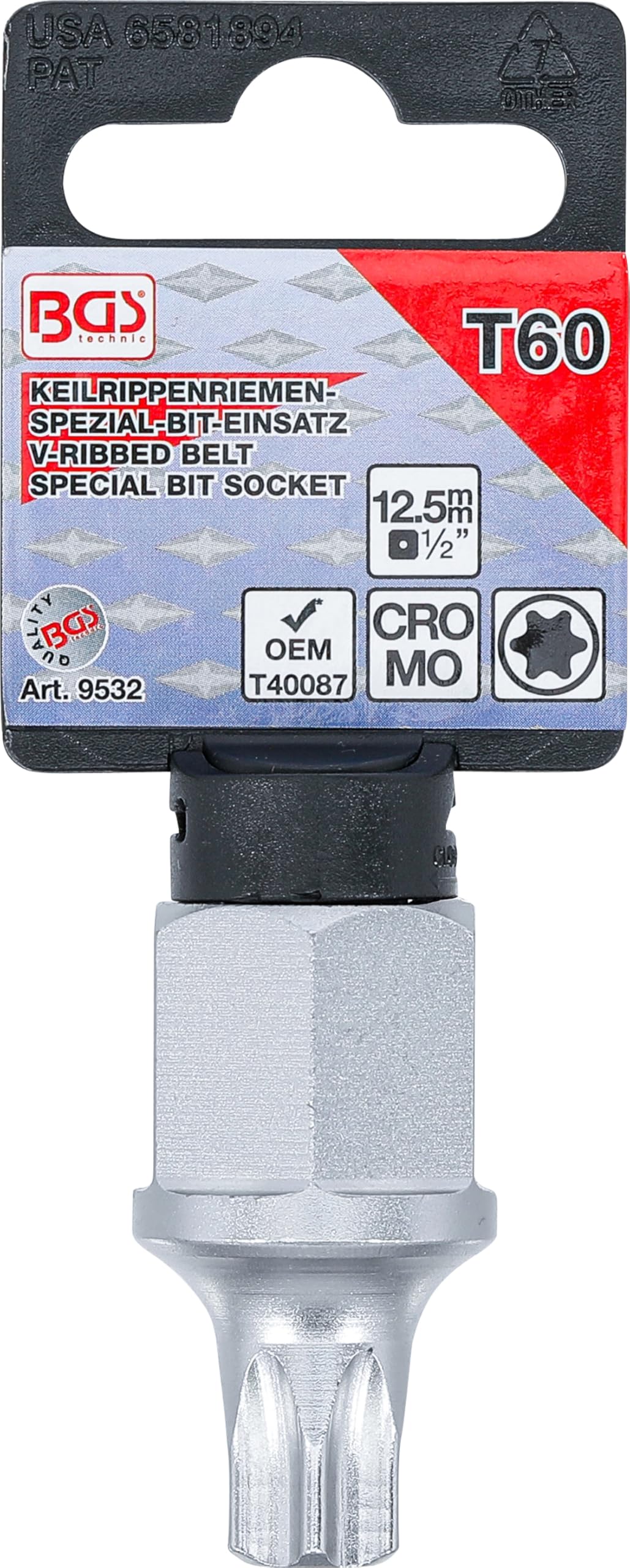 Amazon.com: BGS 9532 | V-ribbed Belt Bit Socket | 12.5 mm (1/2