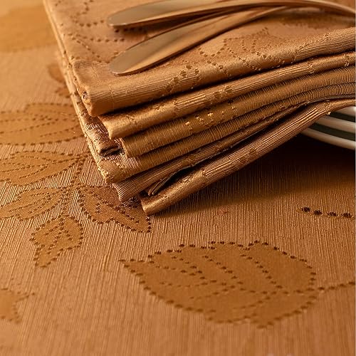 Miniatura 3 de Benson Mills - Servilletas de tela de damasco Harvest Legacy para otoño, temporada de cosecha y Acción de Gracias (color ámbar bronce, 18 x 18