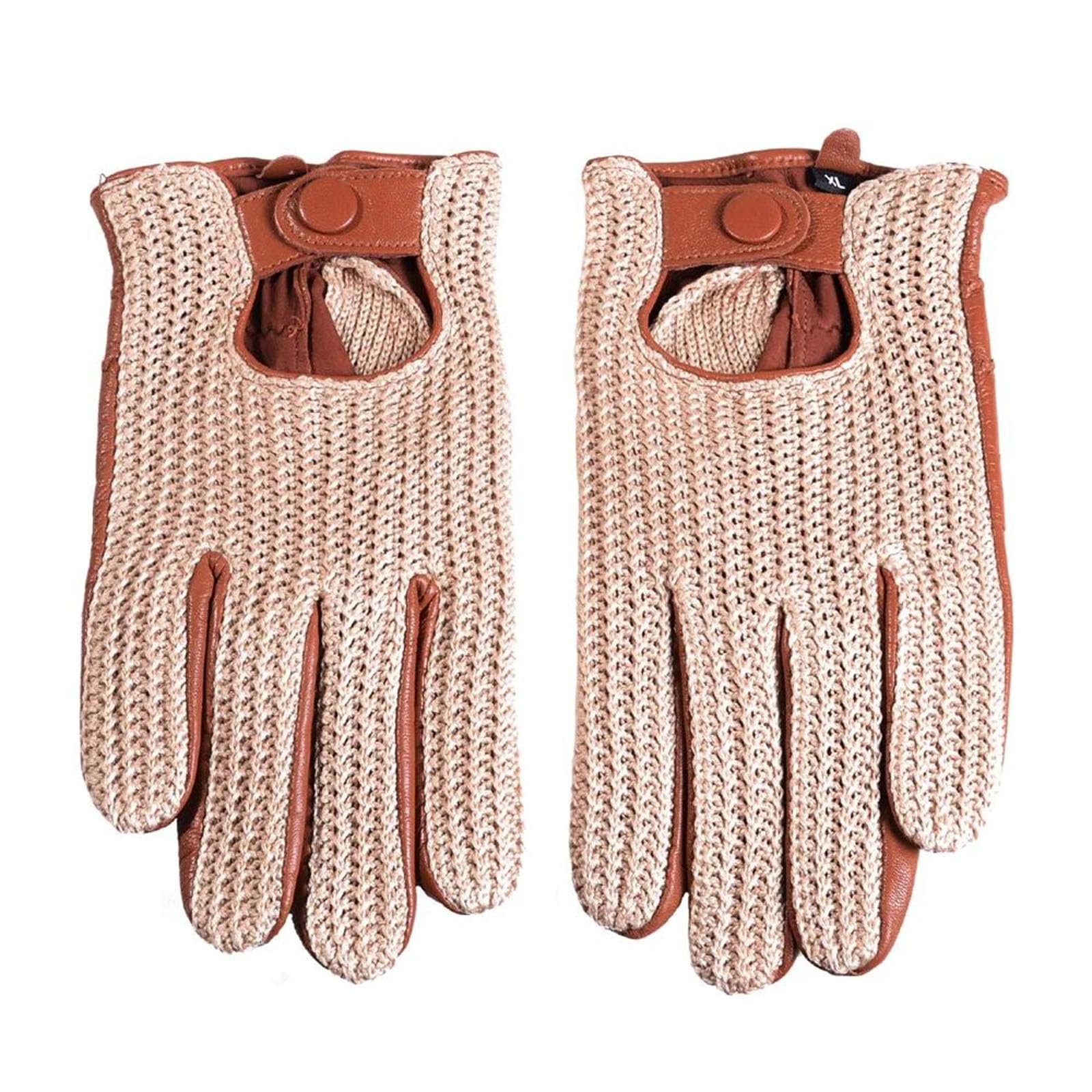 Guantes de conducción de cuero para hombre, con pantalla táctil, sin forro, guantes deportivos de equitación