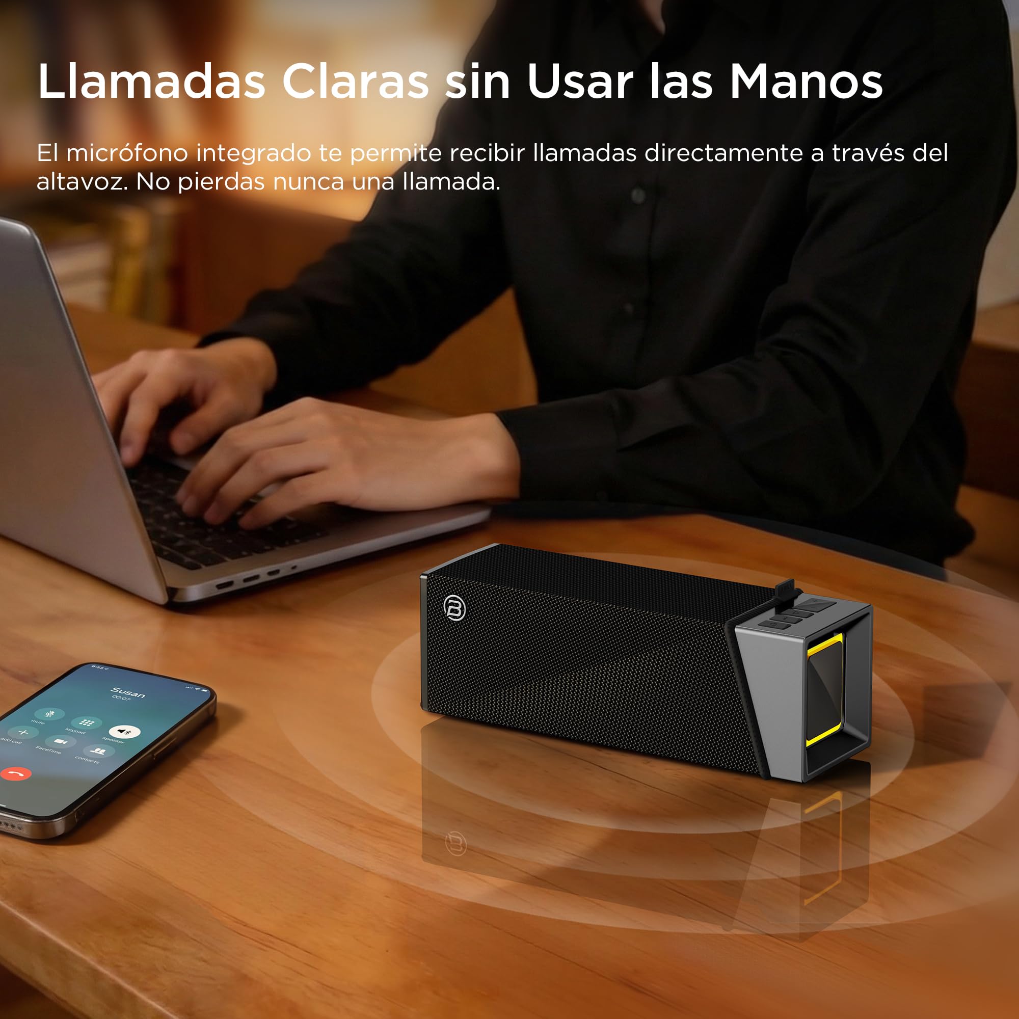 BUGANI Altavoz Bluetooth, caja de música Bluetooth con 5.4, batería de 24 horas, controladores de graves, IPX5 resistente al agua, función manos libres para teléfono, cajas para casa, exterior, jardín