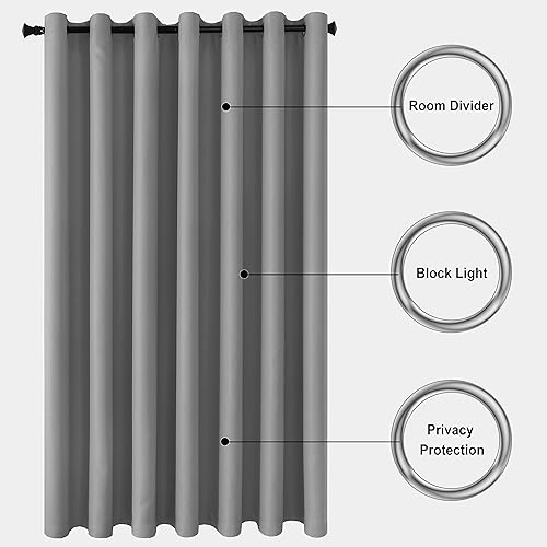 Miniatura 4 de DWCN Cortina opaca con división de habitación de privacidad total cortinas térmicas para puerta de patio sala de estar división de dormitorio y