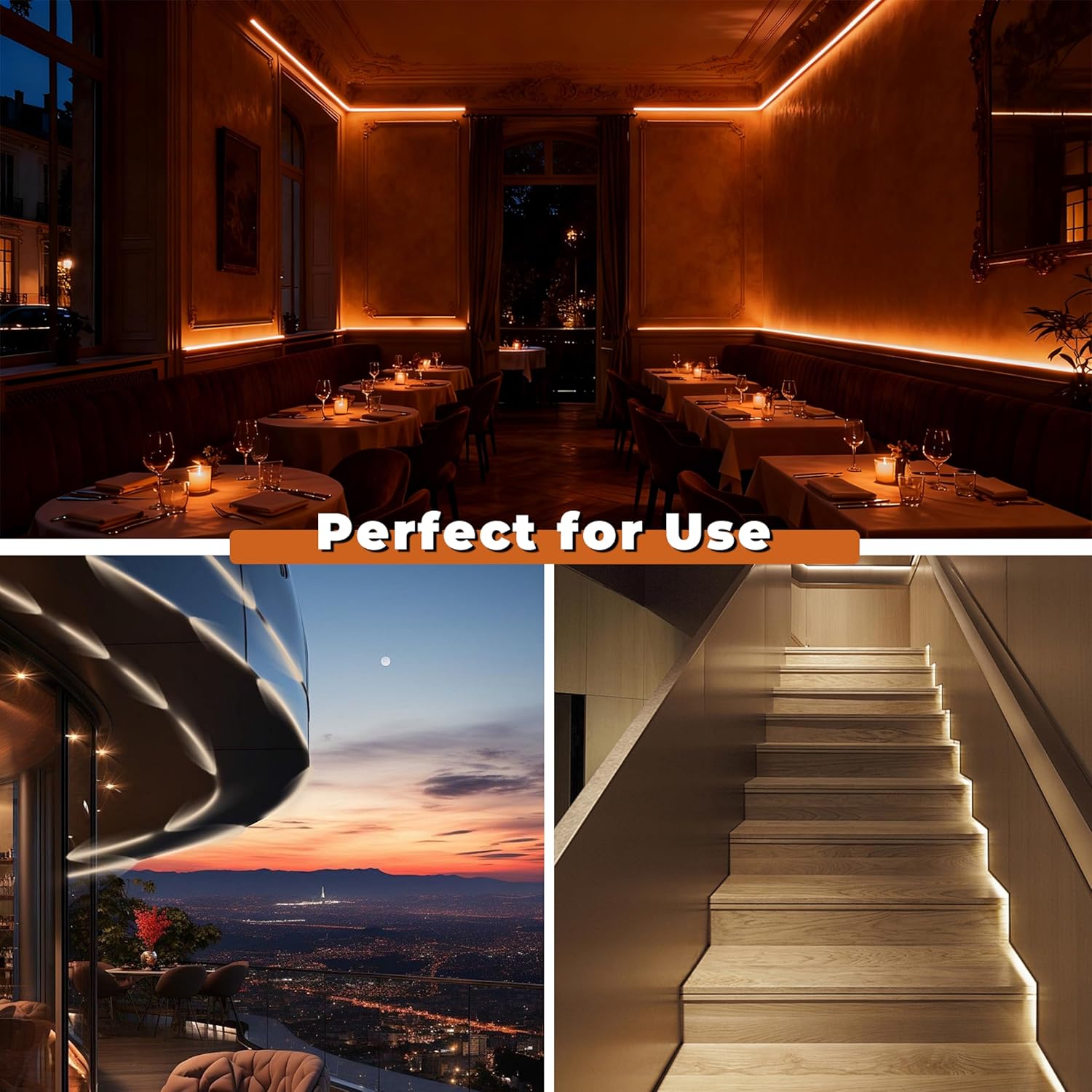 Motion Sensor LED Strip Lights - Chasing Effect Auto ON/Off for Stairs, Bedroom, Under Cabinet - 16.4ft White, Easy Peel & Stick Install