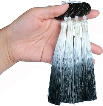 BEL AVENIR Silky Key Tassels for DIY Accessories Craft, Car and Home Decoration, Graduation Handmade 4, Dark Grey