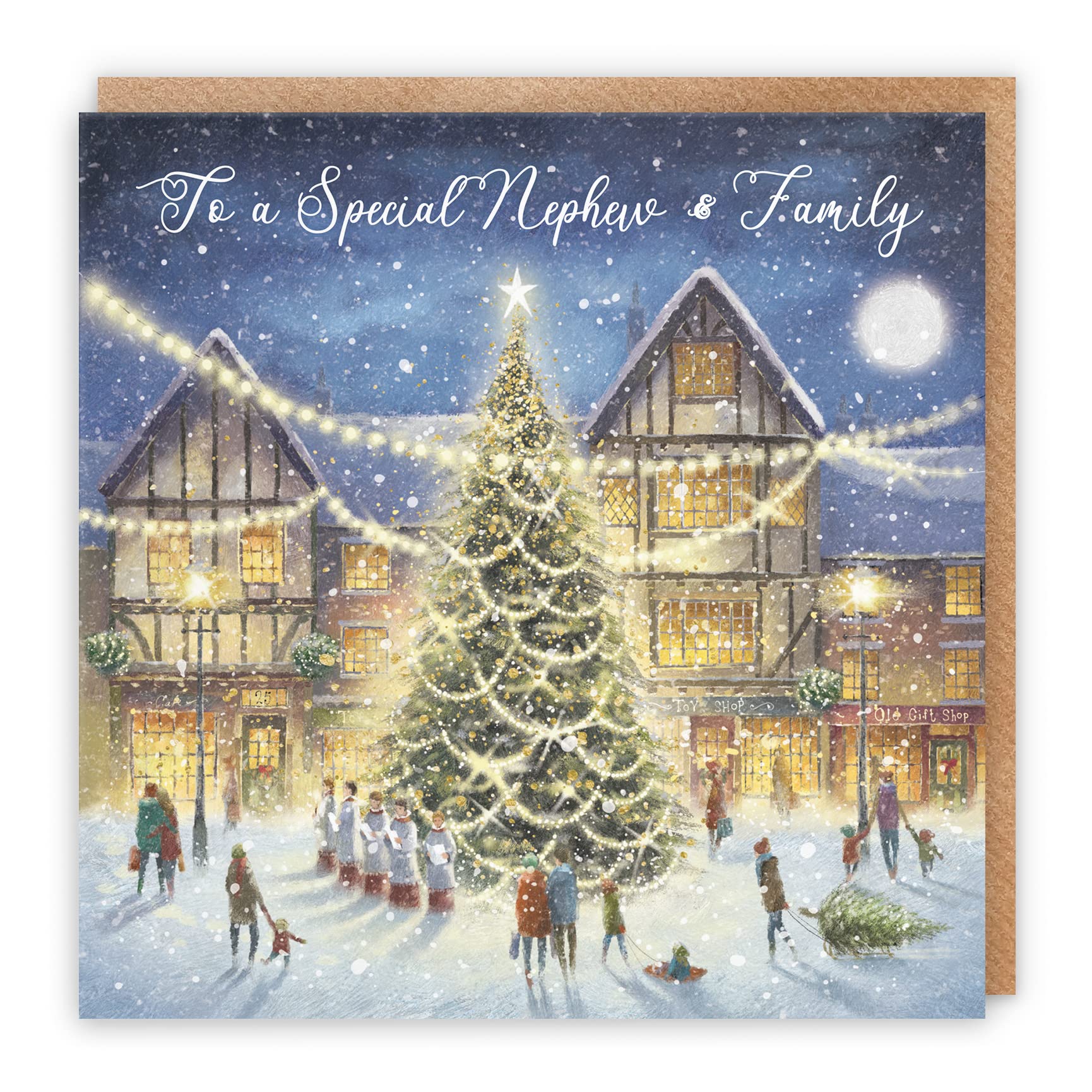 Hunts England, Nephew And Family Christmas Card, 'Christmas Eve', To A Special Nephew & Family, Milo's Gallery Collection
