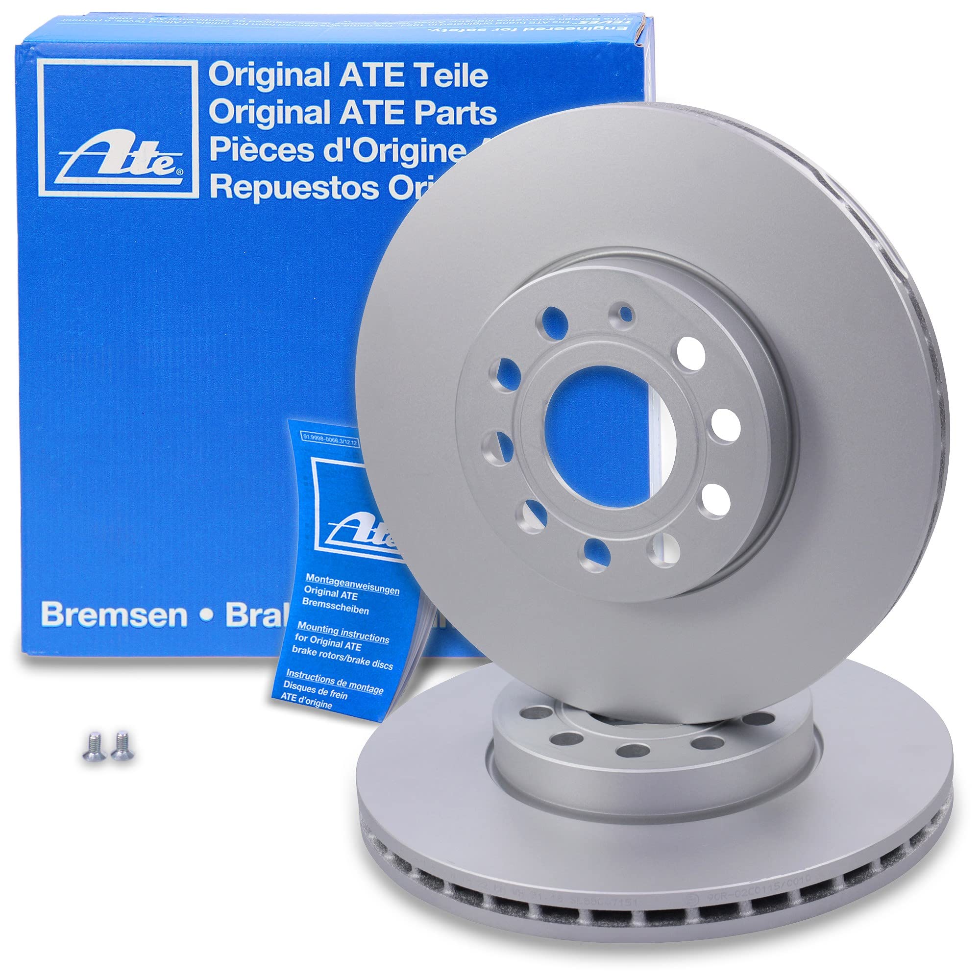 ATE Set di freni +dischi freno anteriori ¯ 288mm ventilati +posteriori ¯ 272mm pieni e pastiglie freno anteriori +posteriori Compatibile con AUDI A3, Q2, SEAT ATECA, LEON, SKODA KAROQ, VW GOLF 7