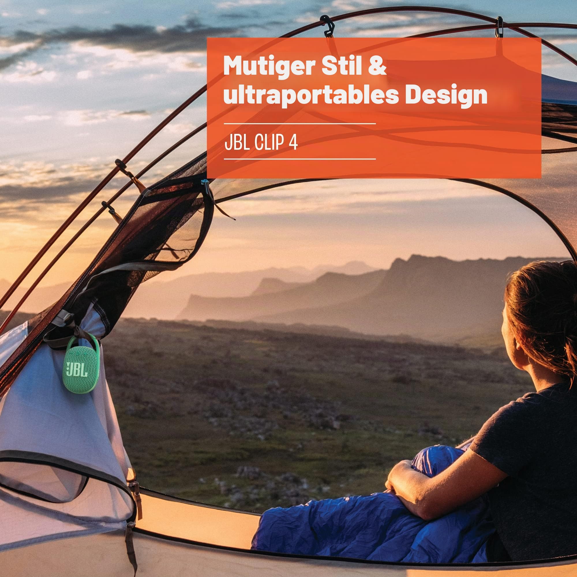 JBL Clip 4 Eco Bluetooth Lautsprecher aus recyceltem Material - Grün – Wasserdichte, tragbare Musikbox mit praktischem Karabiner… – Ansicht 3