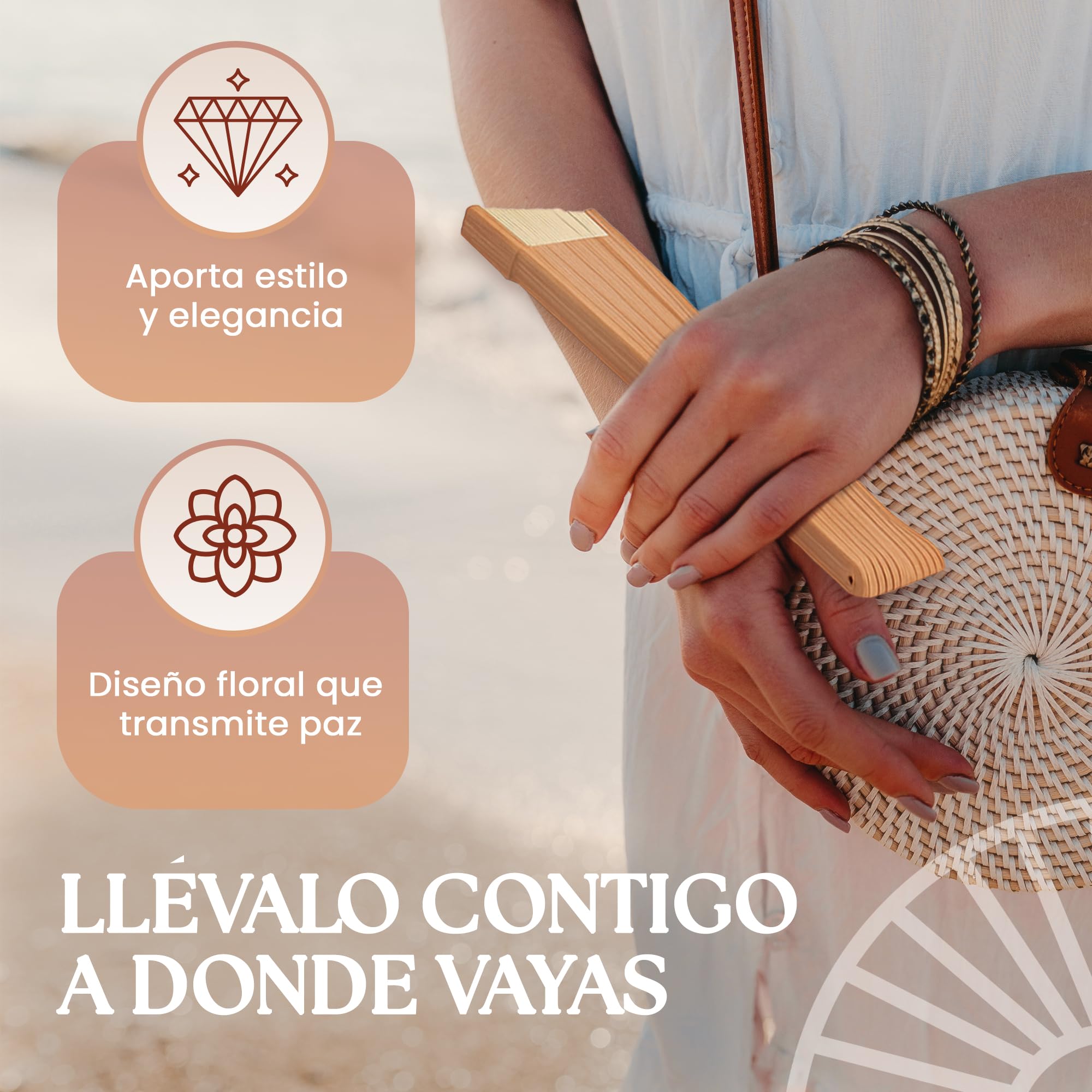 Abanicos de madera original - abanicos españoles - abanico para bodas pequeño para hombre y mujer