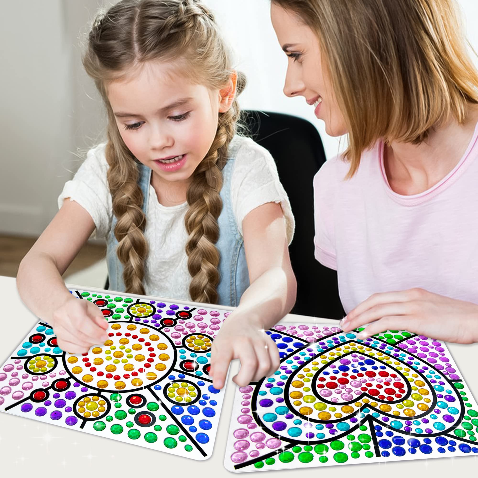Kit d'artisanat de fenêtre en diamant pour filles et enfants de 6, 7, 8, 9, 10, 11, 12 ans - Kit de peinture précieuse pour garçons à partir de 6 ans et