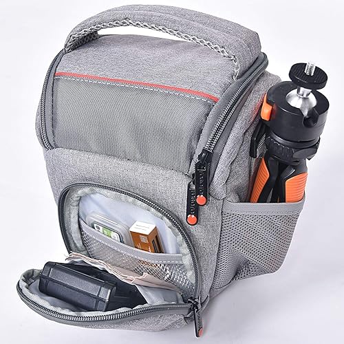 Miniatura 4 de FOSOTO Bolsa compacta para cámara DSLR, bandolera compatible con Canon EOS Rebel T6 T7 T8i T100 SL3 XTi 4000D 2000D Nikon D5600 D3400 D3500 Pentax