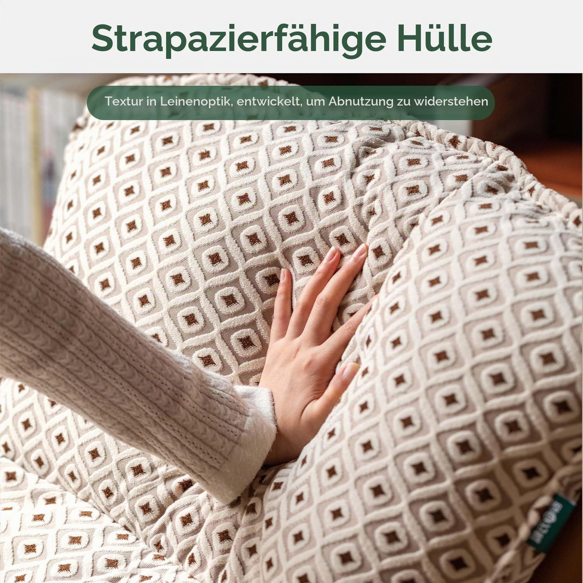 YESWOOD Moderner Schaukelstuhl, eiförmig, gepolstert, Akzentwippe, abnehmbare Kissen, Massivholzbeine und Metallrahmen, Wohnzimmer, Schlafzimmer, Kinderzimmer