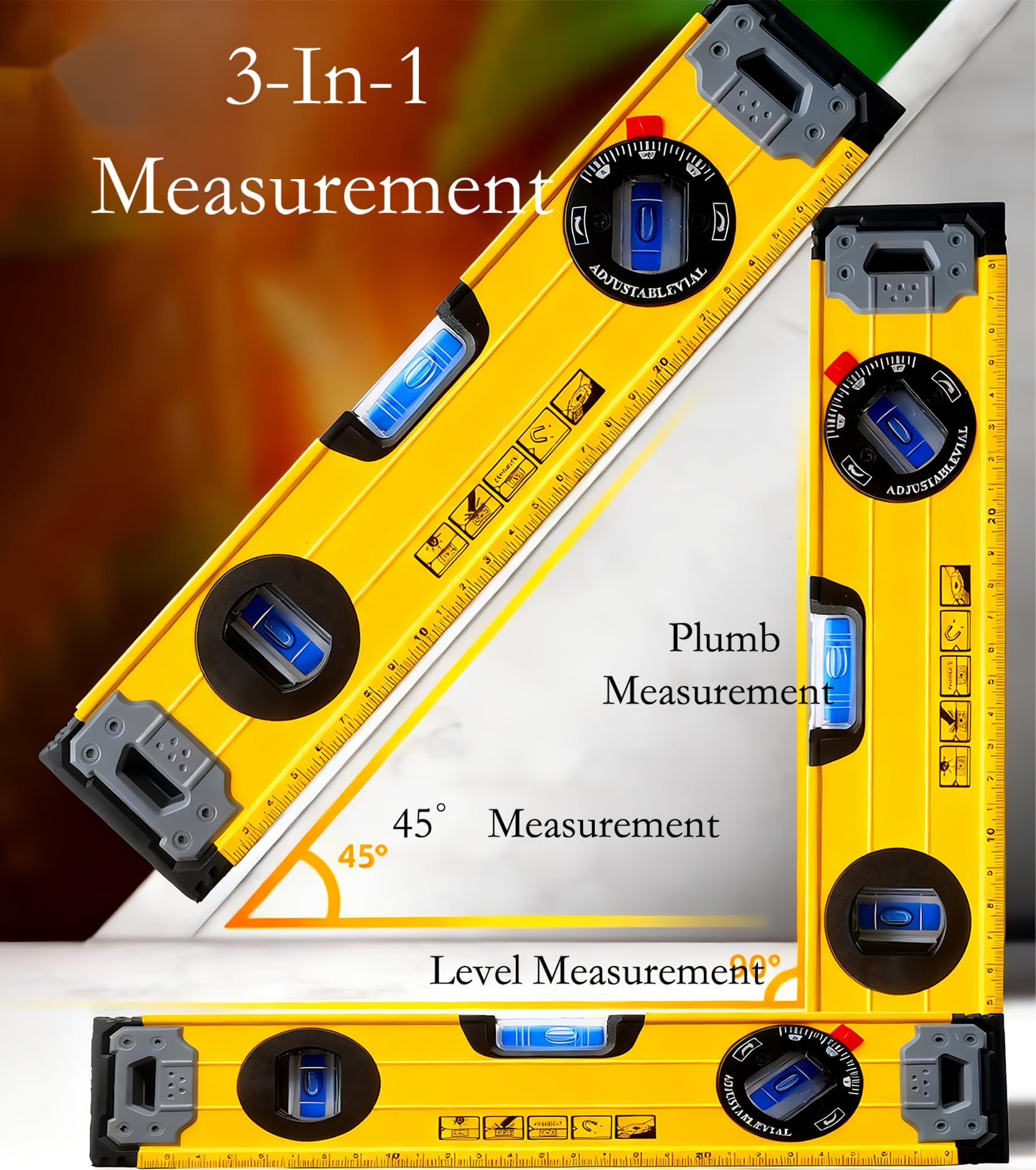 Magnetic Bubble Level - 3 Line, Aluminum Alloy -3 Magnetic Bubble Level - 3 Line, Aluminum Alloy -3