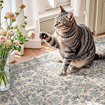 Amazon.com: jinchan Zenith Floral 8x10 Area Rug Soft Low-Pile