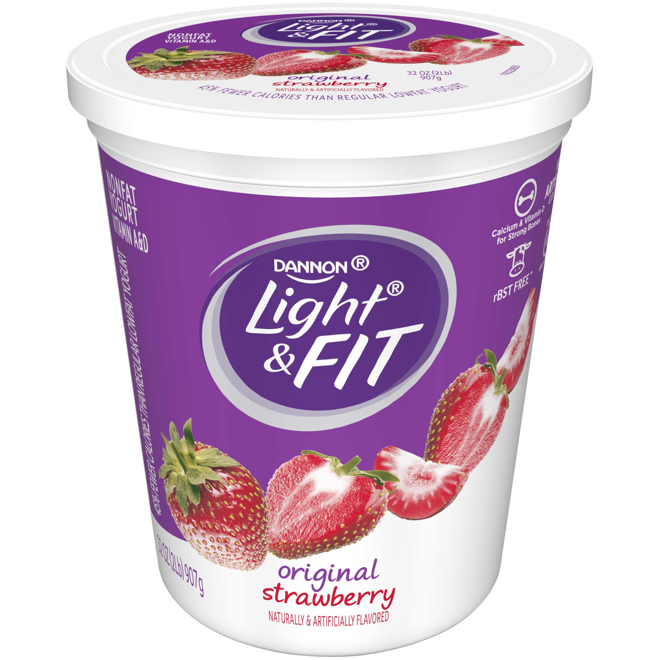 Amazon.com: Dannon Light + Fit Fat Free Original Strawberry Yogurt