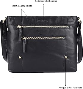 LEDERBUCK Mia Soft Real Leather Womens Crossbody Handbags and