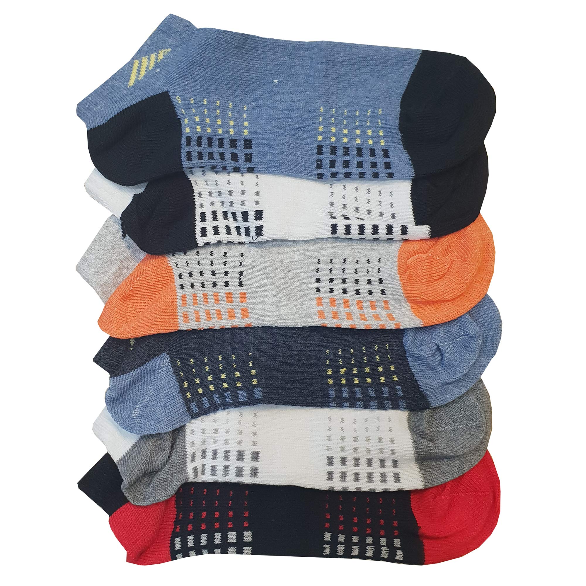Britwear Boys Assorted 6 X Kids Trainer Socks With Design Pattern Colour: Size:uk 9-12