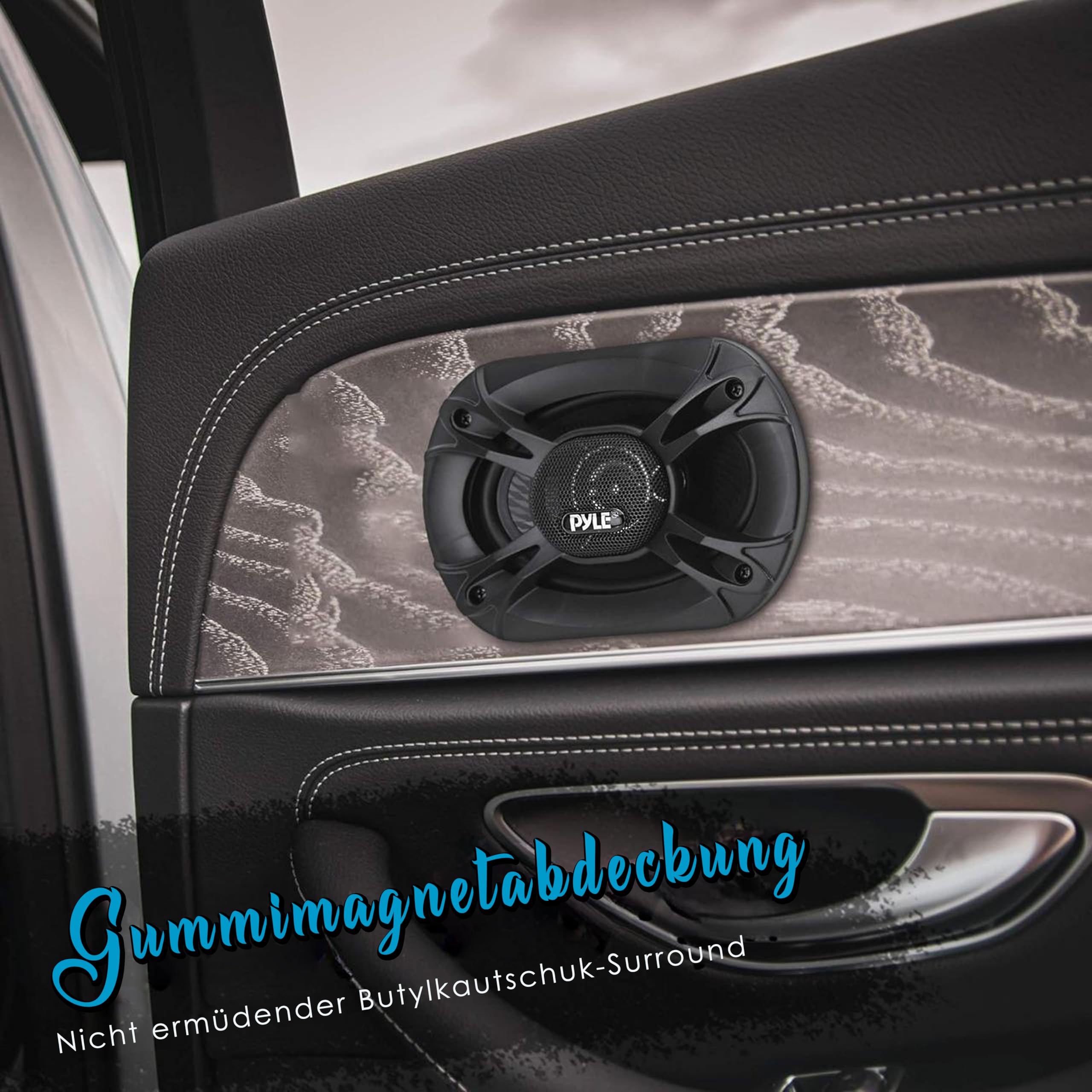 Pyle Auto Lautsprecher Boxen Paar, 15x 23cm 4-Wege Auto Lautsprecher Set, Autolaustprecher 500W mit Hochtöner & Car Einbaulautsprecher für Soundsystem, Kfz Autobox mit Kabel und Montagematerial