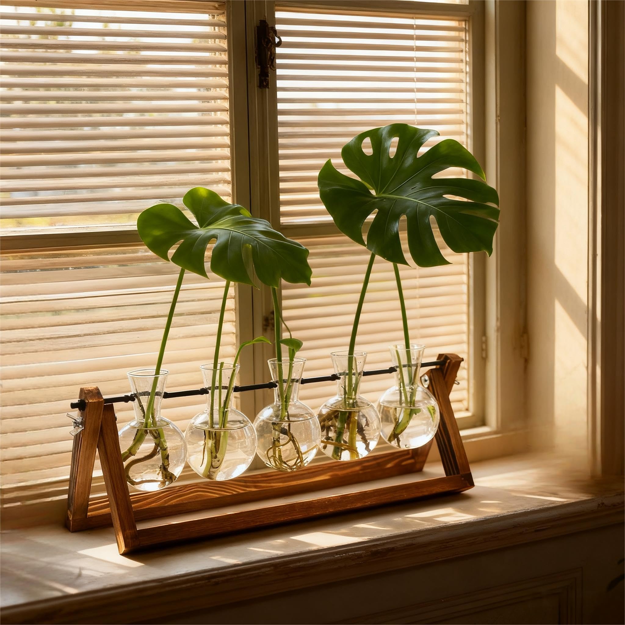 Renmxj Pflanzenanzuchtstation, Anzuchtvasen für Pflanzen, einzigartige Gartenarbeit, Geburtstagsgeschenke für Frauen, Pflanzenliebhaber, Mutter, Beste Freundin – Glasvasen mit 5 Glühbirnen
