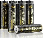 AA Batteries rechargeables, TWINSDUCK 2800mAh 1.2V NiMH Batteries doubles A pour appareils ménagers et de bureau, paquet de 8