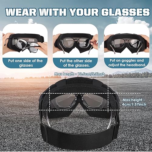 Miniatura 3 de OXG - Gafas para motocicleta, cuatrimoto y bicicleta de motocross, gafas de motocicleta para hombres, gafas de motocross, gafas de esquí, protección