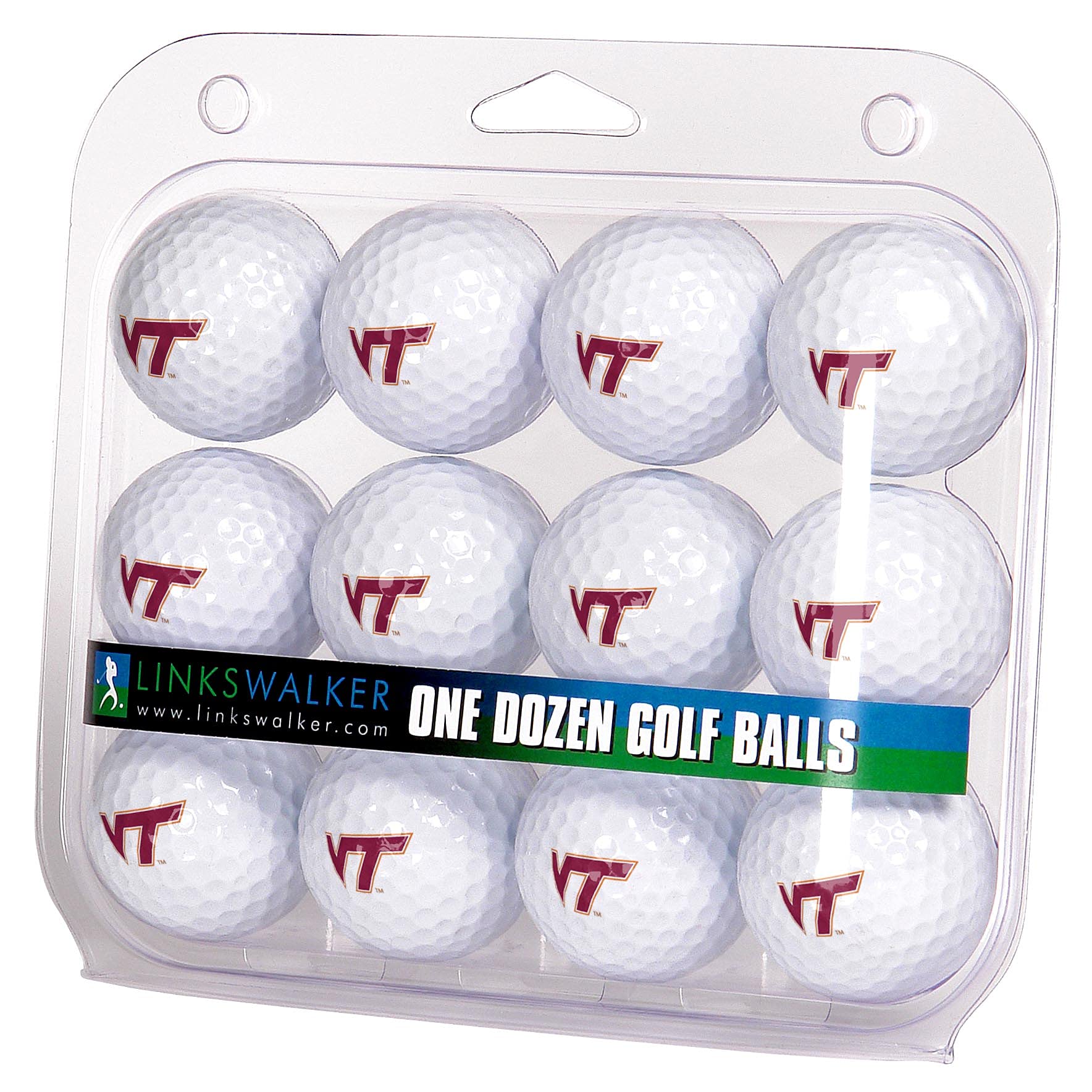 LinksWalkerCollegiate Golf Balls 12 Ball Gift Pack Regulation Size 2-Piece Balls