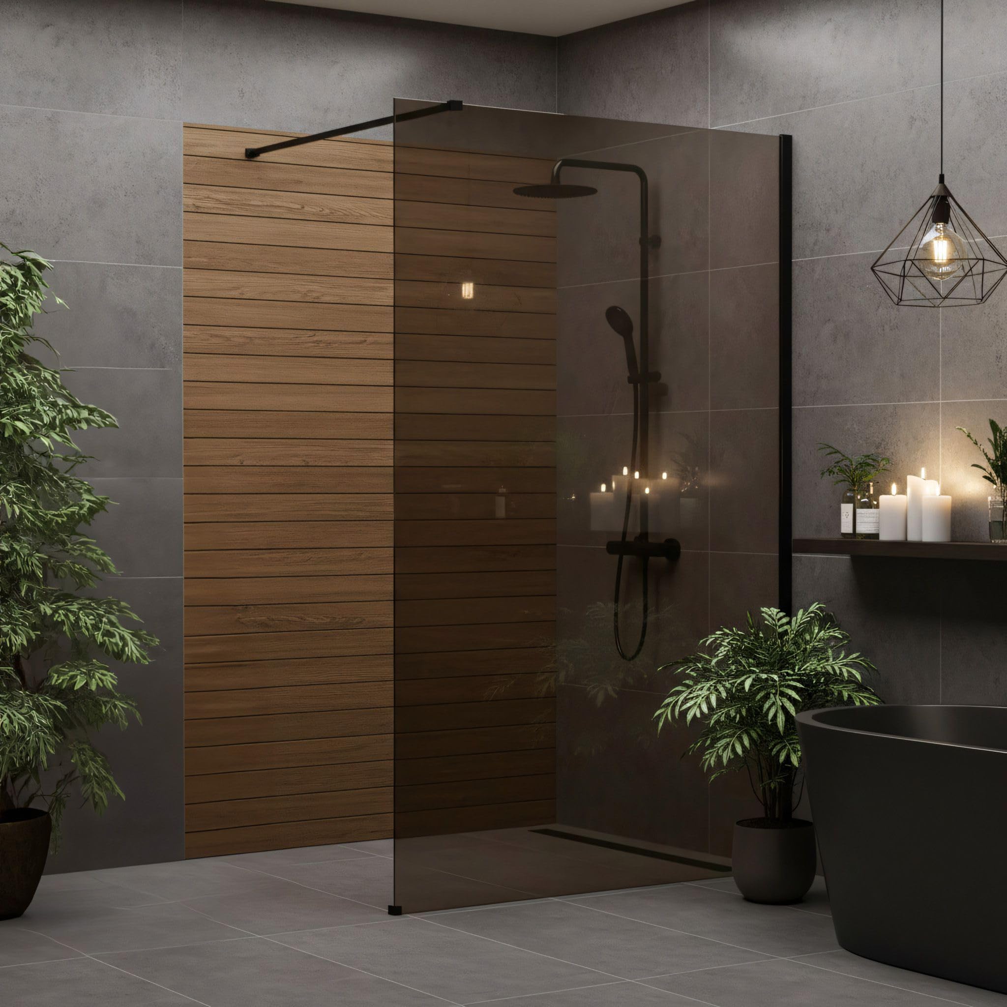 Rea ścianka prysznicowa Flexi brown 130, Czarny