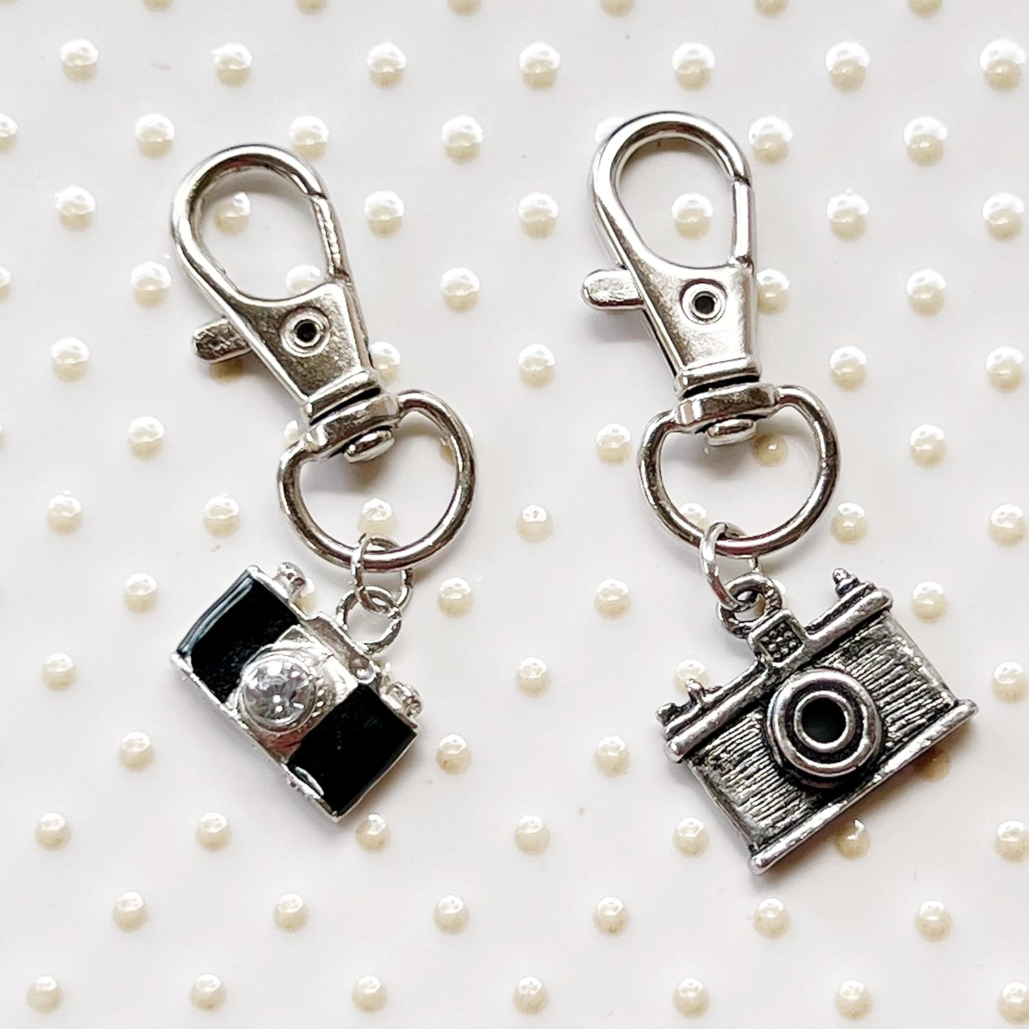 Camera Zipper Pull for Backpacks, Cute Rhinestone Purse Charms, Unique Handbag Jewelry, Camera Bag Charms, Cool Keychain