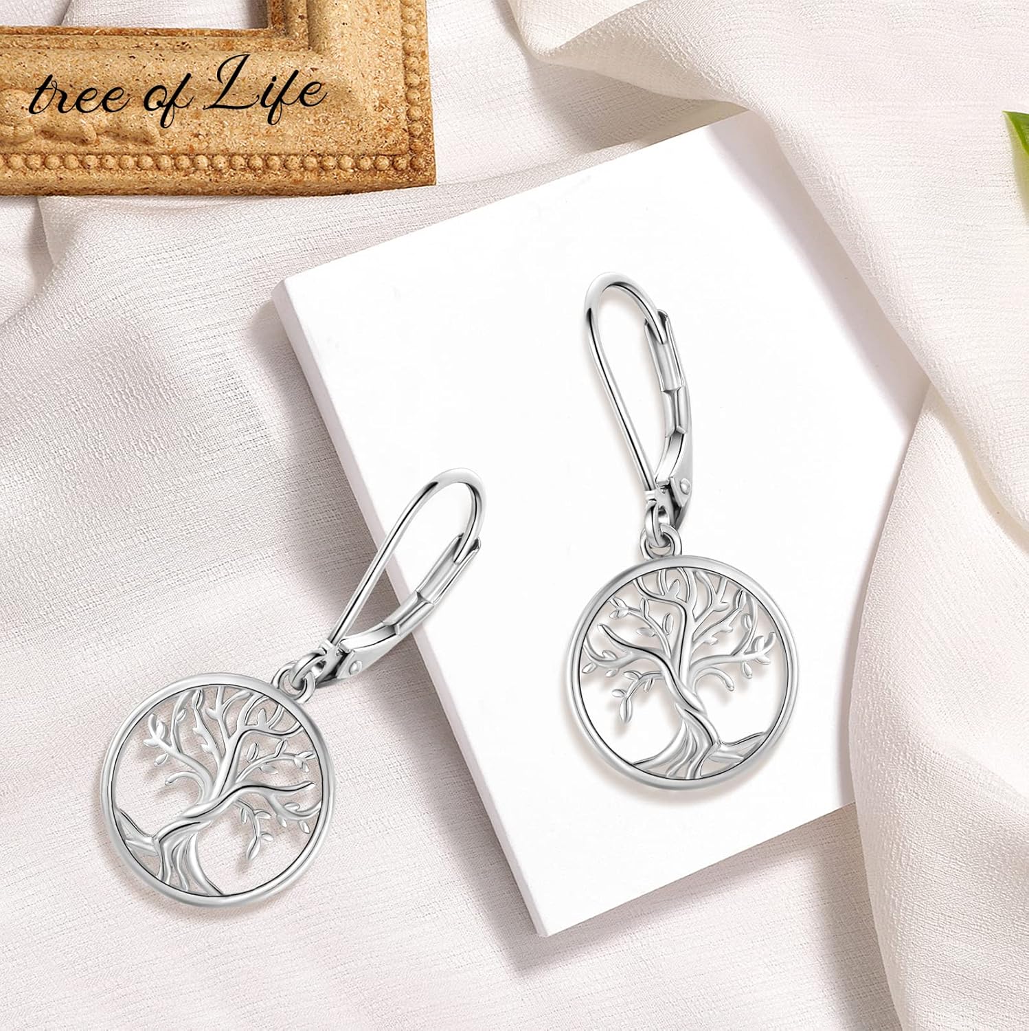 Tree of Life Earrings, 925 Sterling Silver Heart Shaped Studs for Women, Hypoallergenic Earrings for Sensitive Ears Gifts for Women with Gift Box… - Image 3