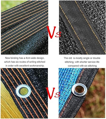 Miniatura 5 de Paño de sombra 70% con ojales, 10 x 20 pies, paño para sombra de jardín para plantas, invernaderos, patios, piscinas, lona de malla negra para