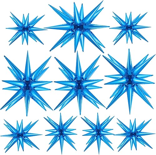 10 globos de estrella, globos de explosión en explosión, globos de cono de aluminio mágicos para cumpleaños, bodas, aniversarios, fiestas, fondos,