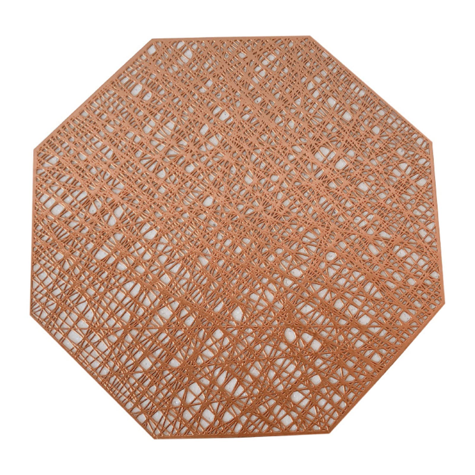 Manteles Individuales octogonales de PVC 4/6/8/10 Uds, Esteras de Comedor Antideslizantes Resistentes al Calor para Bodas, decoración de Mesa de Navidad