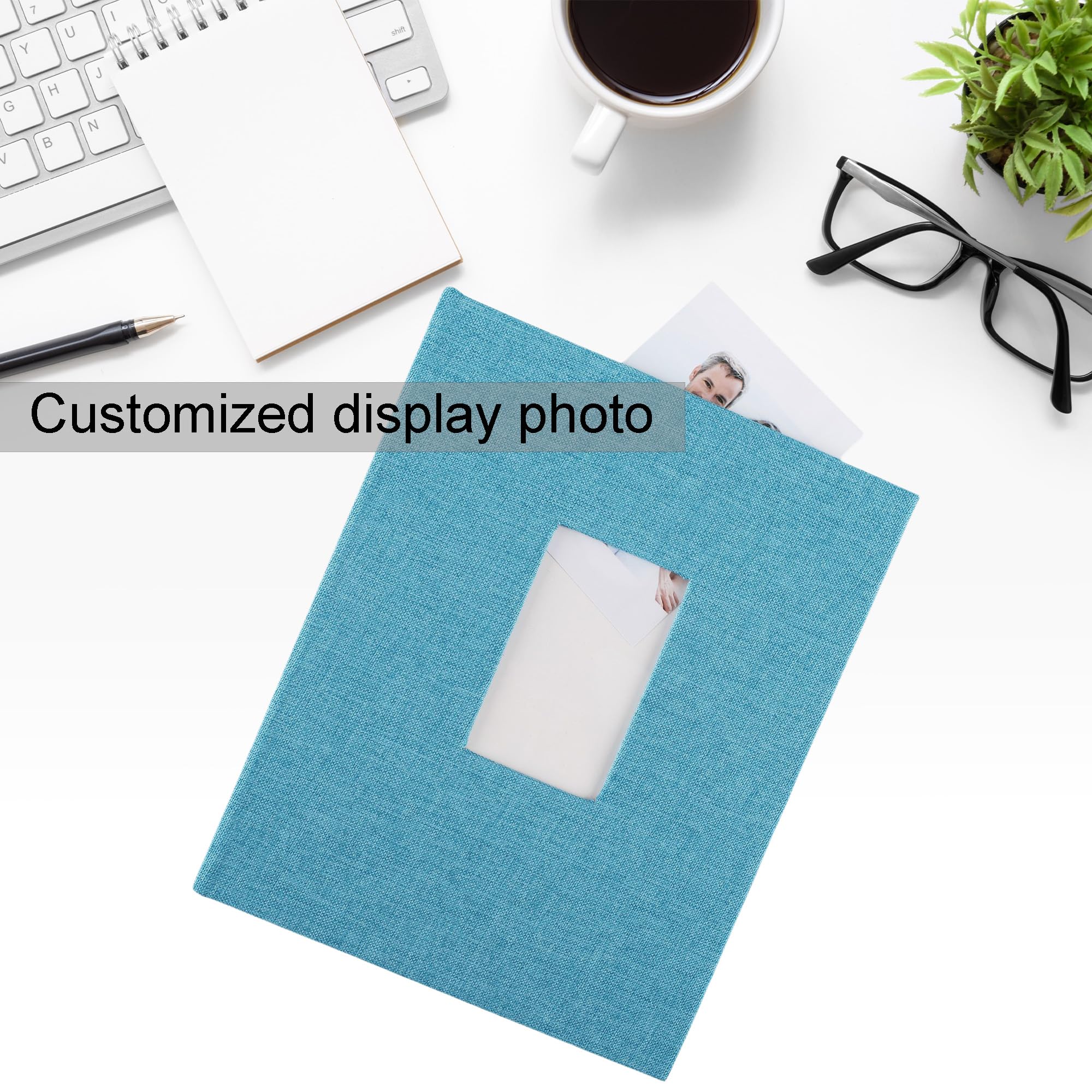 2-pak albumów fotograficznych Polaroid, każdy pomieści 280 zdjęć, niebieskie książki pamięci na zdjęcia 2 x 7,6 cm, lniana okładka, fotokartki z okienkiem, idealne na ślub, podróż, rozwój
