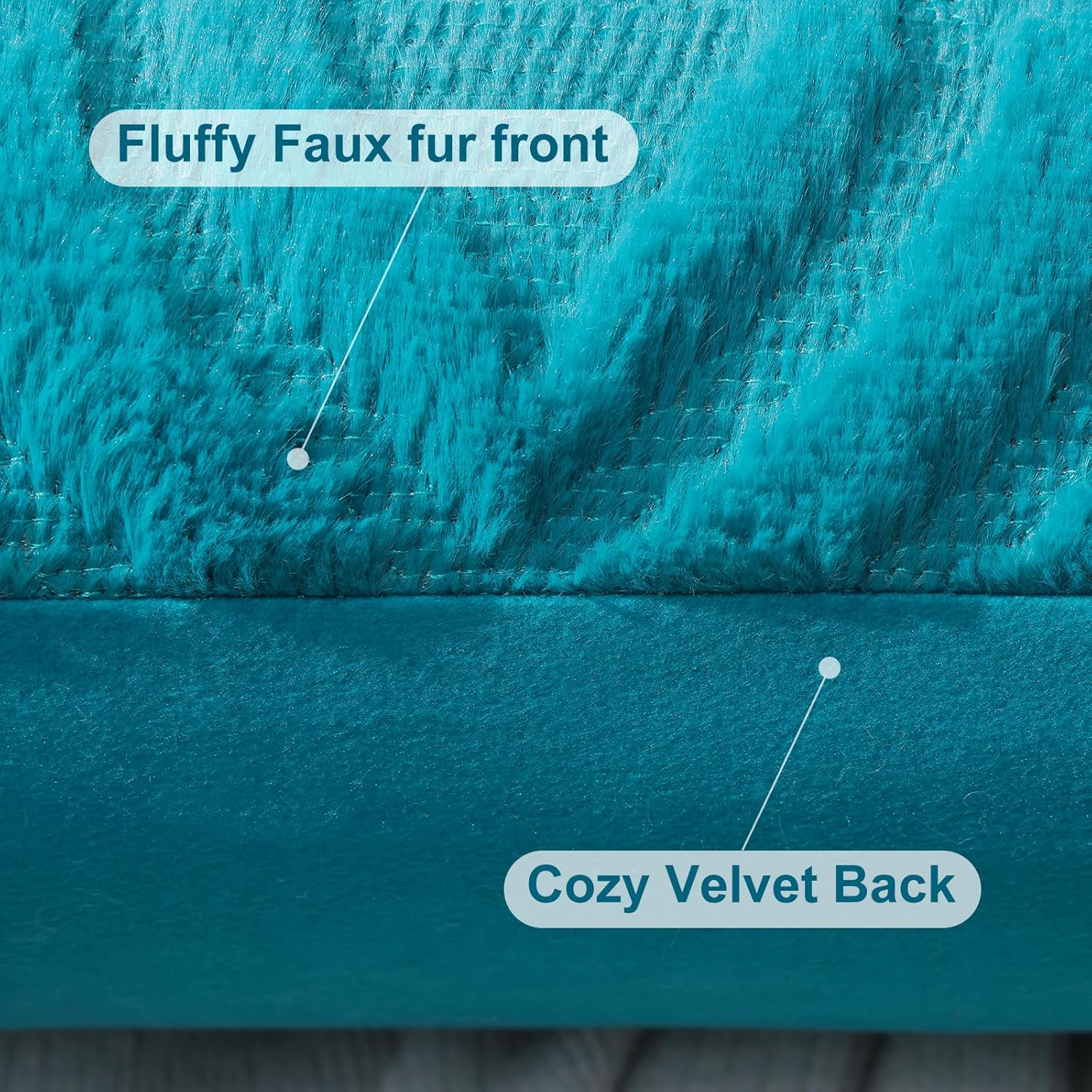 decorUhome Summer Throw Pillow Covers 18x18 Inch Set of 2, Soft Plush Faux Wool Teal Solid Couch Pillow Covers, Accent Farmhouse Neutral Square Pillow Cases for Sofa Bed Living Room