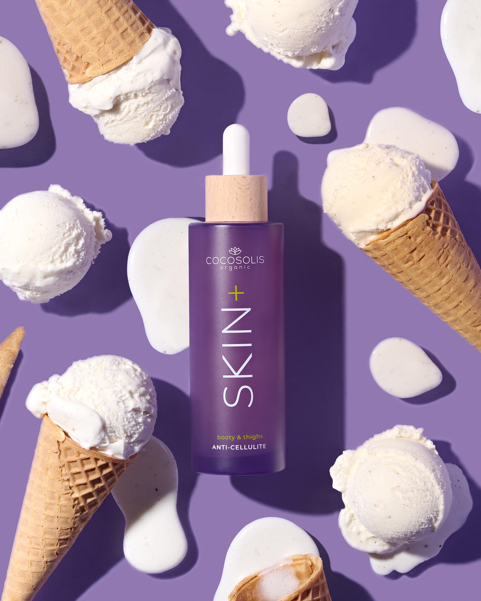 COCOSOLIS SKIN+ Sérum concentré anti-cellulite pour un raffermissement visible de la peau, une réduction de la peau d'orange et un lissage de la peau sur le ventre et les jambes