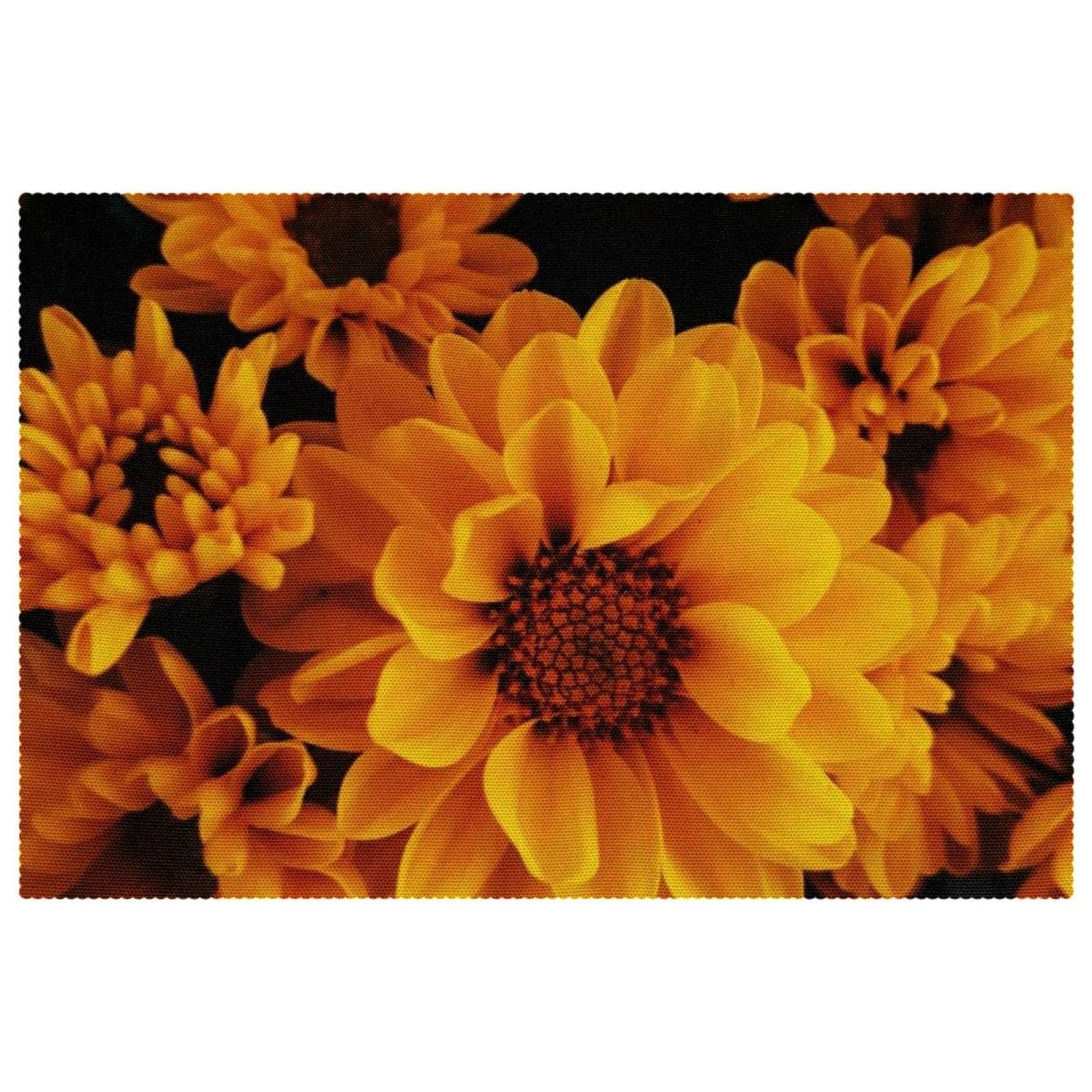 Sets de table chrysanthèmes jaunes pour sublimer vos repas de famille d'été