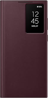 Samsung Official S22 Ultra Smart Clear View Cover Burgundy