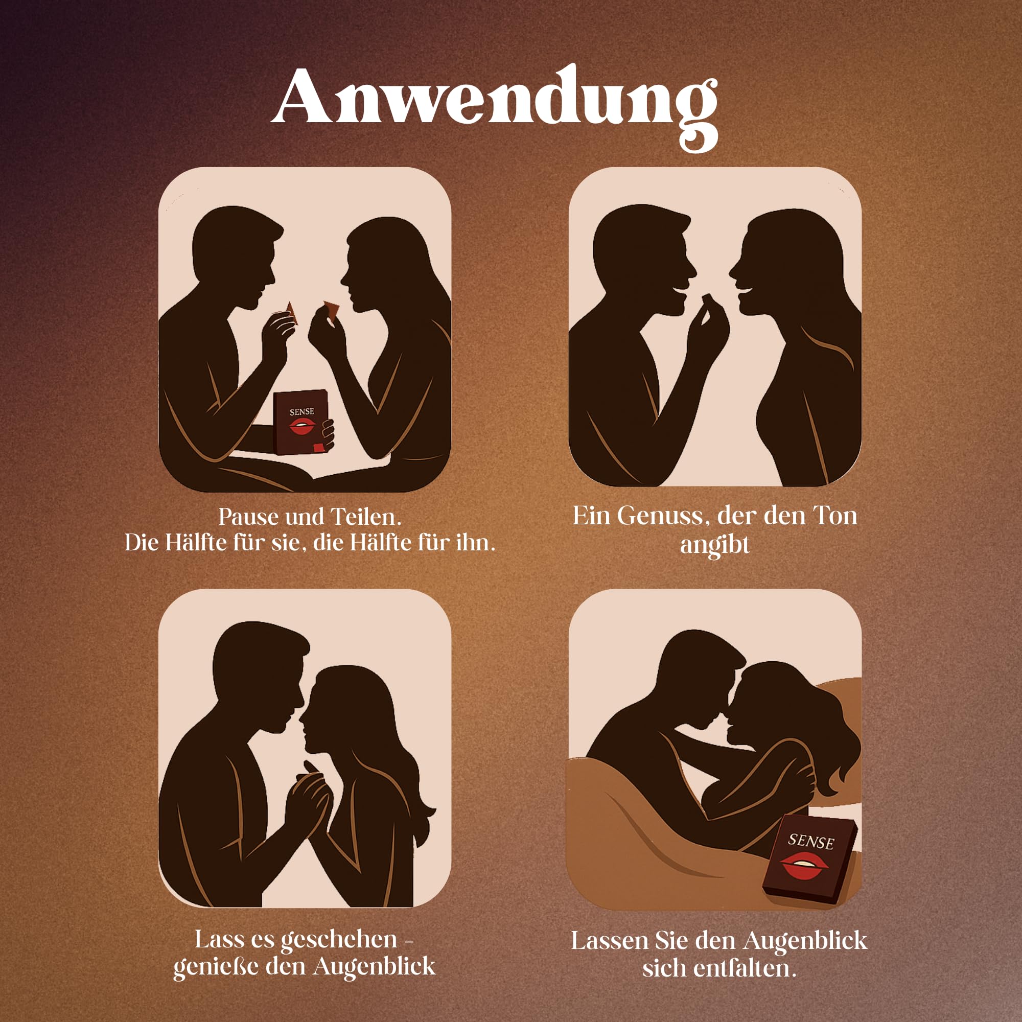 Sense Chocolate – Schokolade Geschenk für partner – Geschenkidee für besondere Momente – Mit Ginseng, Maca, Epimedium & Natürlichen Zutaten – Dunkle Schokolade Geschenk