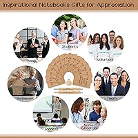 Vista 6 de Kosiz 50 juegos de regalos de agradecimiento a los empleados, cuadernos motivacionales a granel, bolígrafos de bambú inspiradores, llaveros, regalos