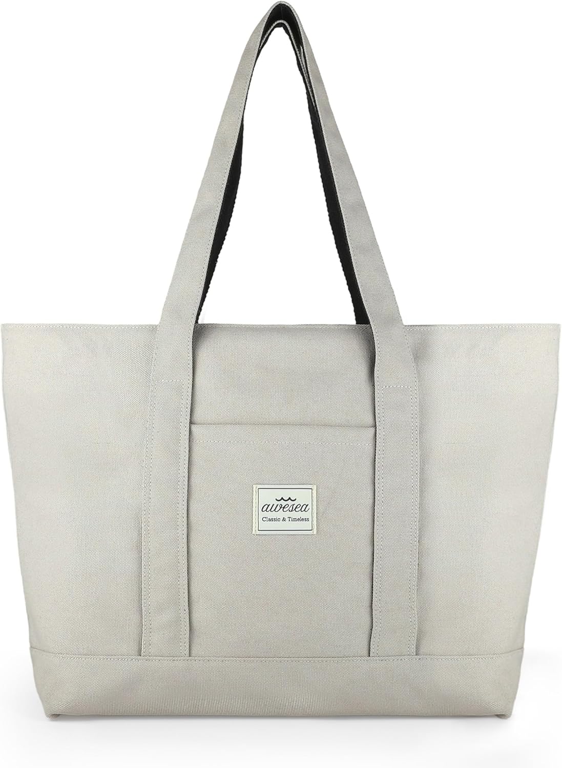 Large Canvas Tote Bag with Zipper for Women –...