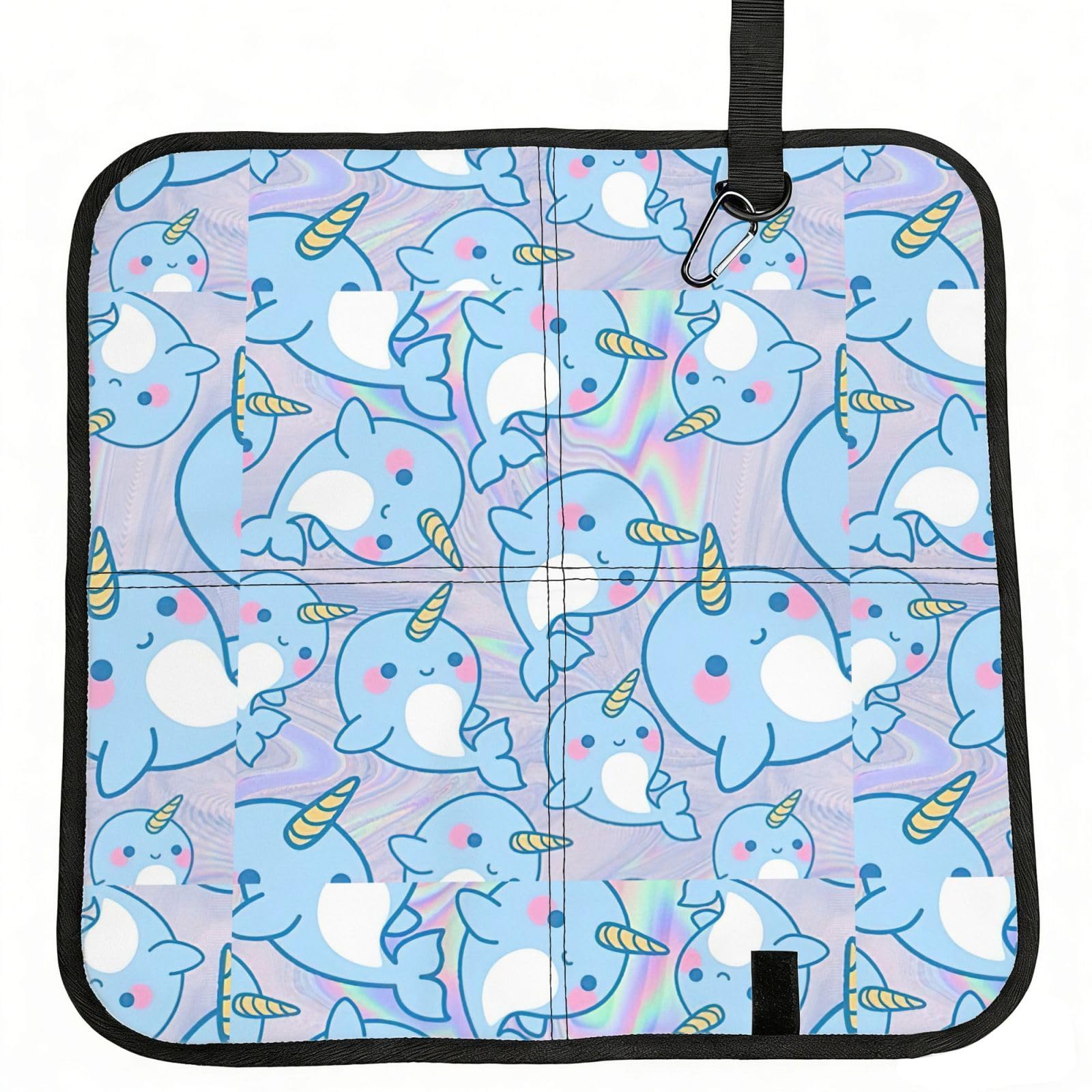 eeprty Cute fish Printed Portable Seat Cushion Strap, Foldable Pad for Stadium Bleachers Hiking Travel