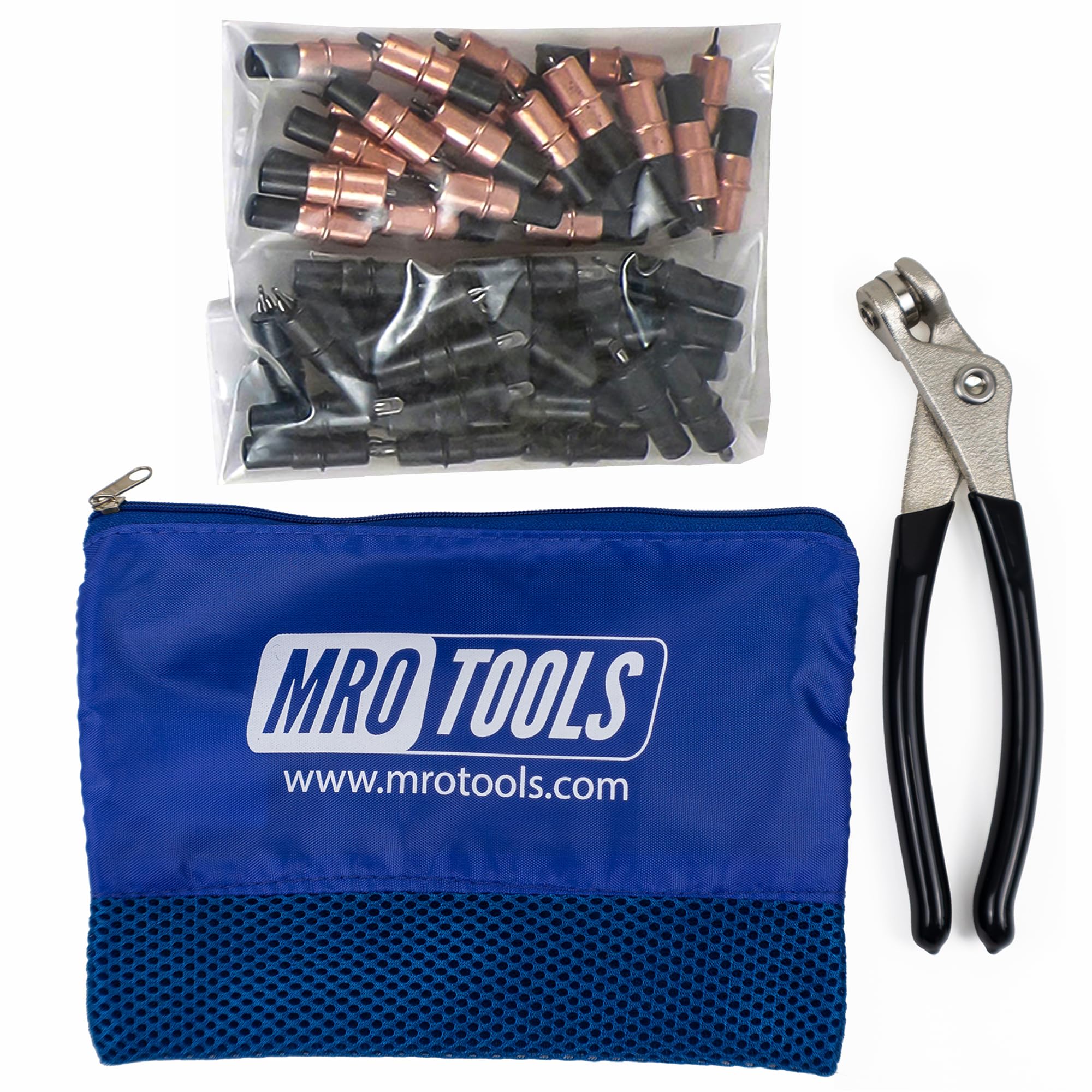 25 1/8 & 25 5/32 Extra Short Cleco Sheet Metal Fasteners + Cleco Pliers w/Carry Bag (KK4S50-2)