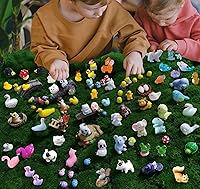 CasaTena 100pcs Mini Resin Animal Figures Mystery Blind Bag - Fairy Garden Dollhouse Decor, Slime Charms, Kids Crafts