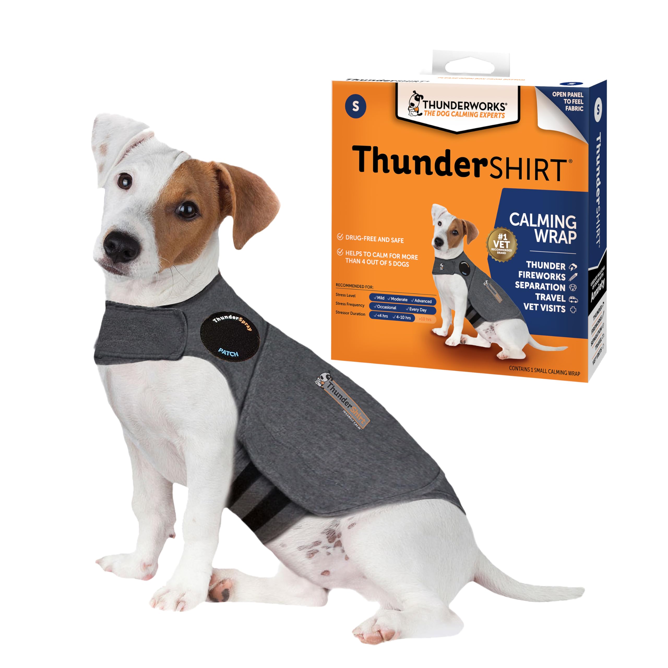 Thundershirt Cappottino Calmante per Cani Taglia S Riduce Ansia e Stress da Rumori Forti, Ansia da Separazione, Viaggi e Comportamenti Stressanti