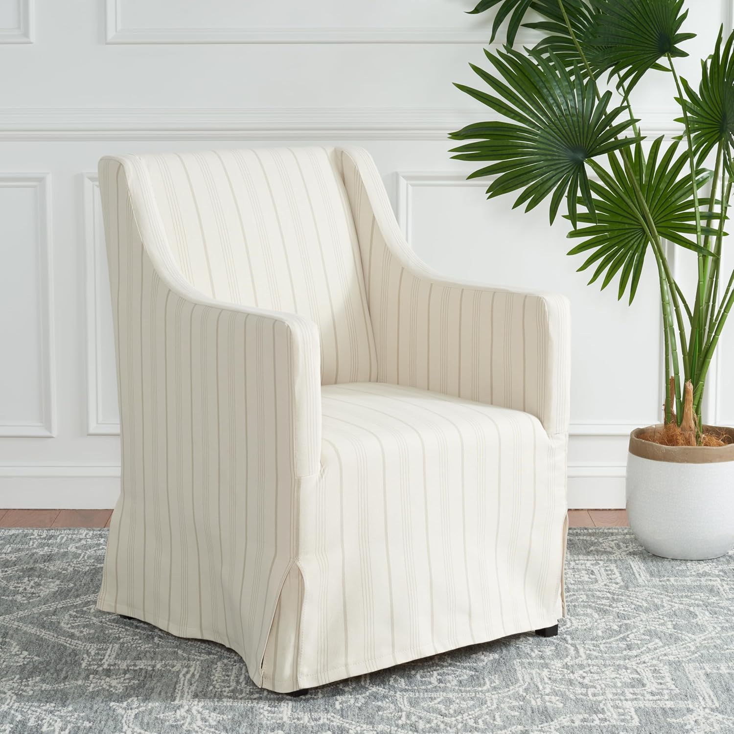 Safavieh Mercer Collection Carson Slipcover Side Chair, Beige