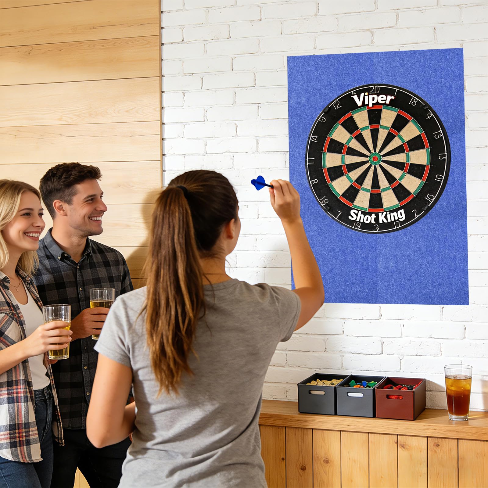 Dartboard Wandschutz, Filz Dartscheibe Wandschutz Selbstklebend, Wandumrandung für Dartboard, Filz-Dartböard-Wandschütz für Dart Wandschütz,Dartböard-Rückseite, Filz-Wandfliesen Kork Board