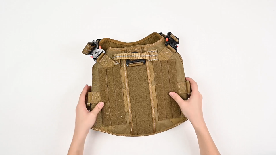 ICEFANG Tactical Dog Harness, Medium Size,2X Metal Buckle,Working Dog MOLLE Vest with Handle,No Pulling Front Leash Clip,Hook and Loop Panel (Orange,M (Pack of 1)) - image 6