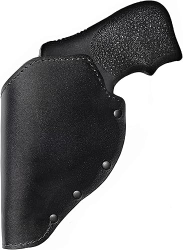 Miniatura 8 de Funda de cuero de búfalo para pistola OWB se adapta a la mayoría de revólveres de marco J hechos para Ruger LCR, S&W 442642, Taurus, Charter y la