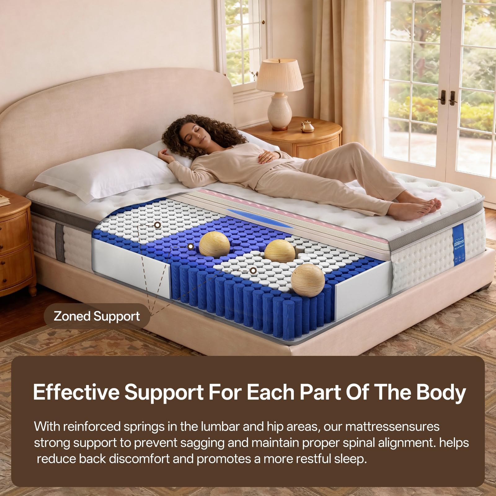 Rakoide Queen Mattress - 14 inch Hybrid Mattress Queen Size in a Box, Memory Foa — product photo