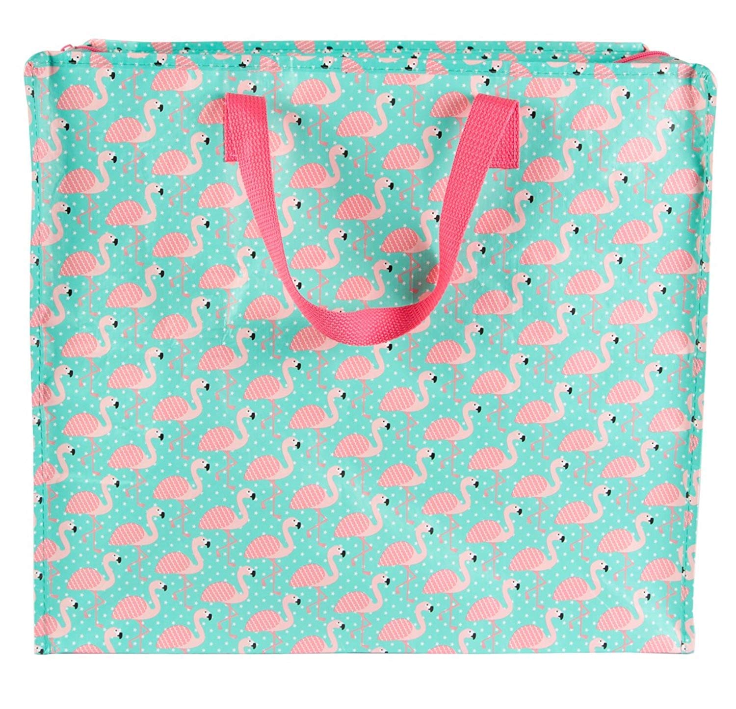 B-Creative Zipped Pink Flamingo Jumbo Extra Large Storage Bag Good For Laundry, Space Saver, Shopping