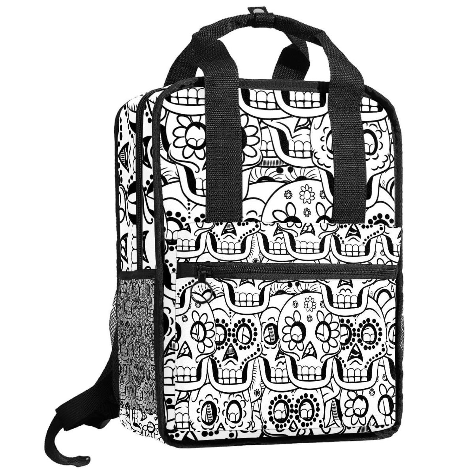 Sac à dos garçon tête de mort multicolore réglable 14in - 8