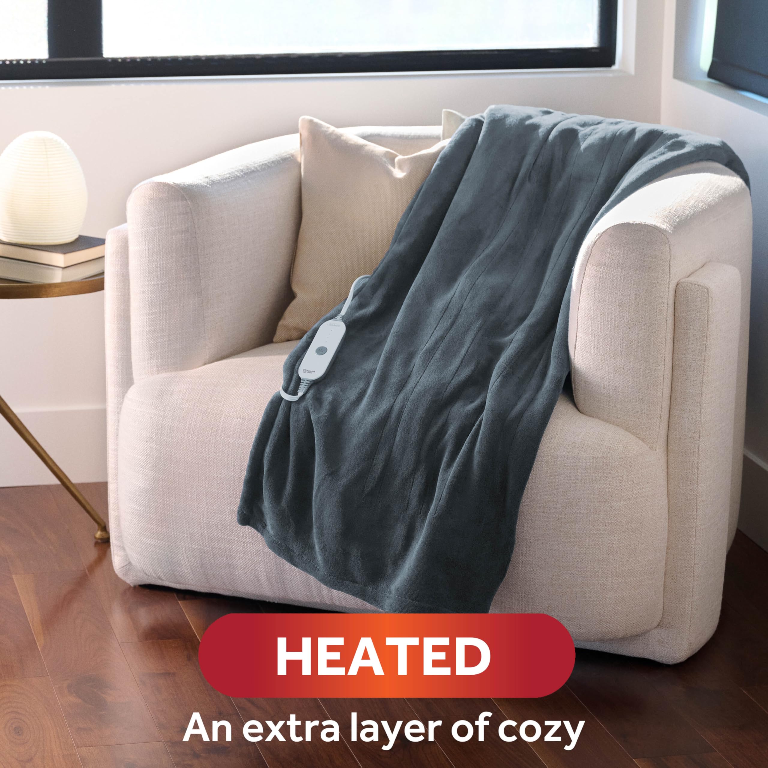 Sunbeam Luxurious Microplush Electric Heated Throw Blanket 50